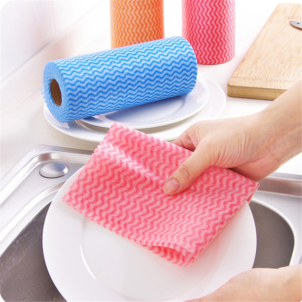 50 Sheet Roll Disposable Tissue Towel Paper Kitchen Cleaning Wipes (Random Color) - Pack of 1
